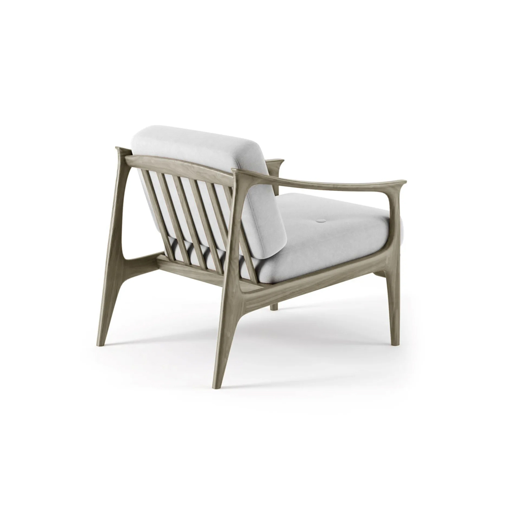 Fabric armchair with armrests - Image 2